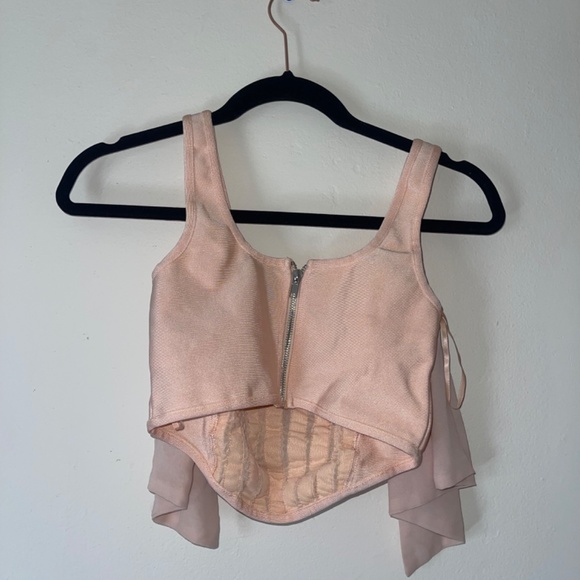 Blush Peach Bandage Corset Crop Top - Missguided - Picture 6 of 6